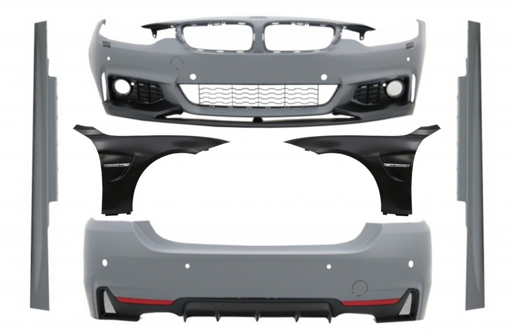 Bodykit fr BMW 4 F32 F33 F36 13-16 Coupe Cabrio mit Vorderen Kotflgeln M Look CarPartsTuning