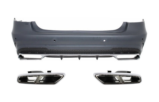 Stoßstange für Mercedes W212 Facelift 2013+ Auspuff Schalldämpfer Tipps E63 Look CarPartsTuning
