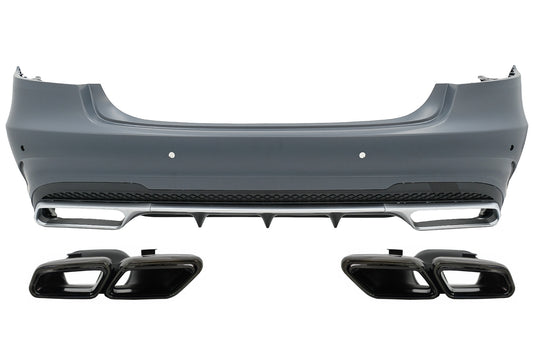 Heck Stoßstange PDC Für Mercedes W212 Facelift 2013-2016 Auspuff Schalldämpfer Schwarz CarPartsTuning