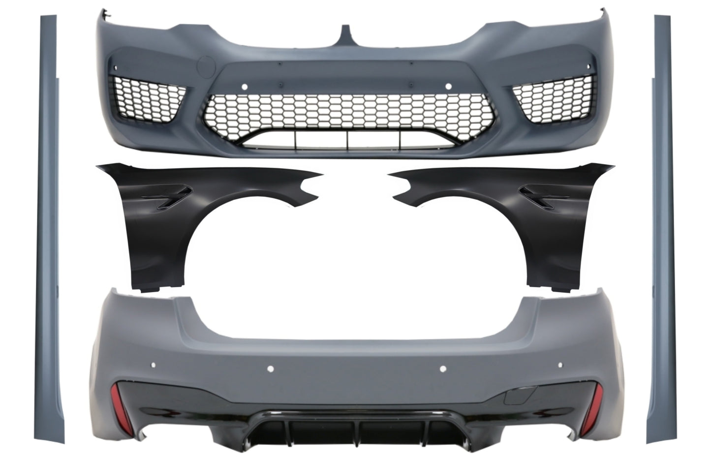 Bodykit für BMW 5er G30 2017+ Limousine mit Vordere Kotflügel Schwarz M5 Look CarPartsTuning