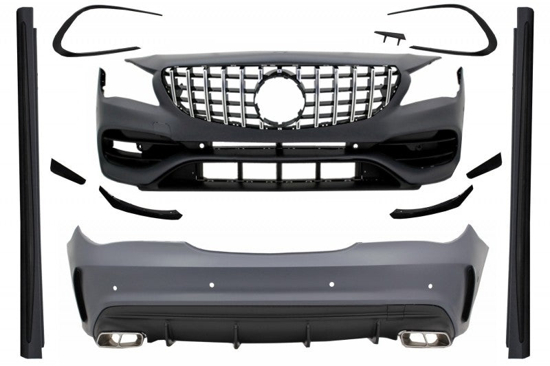 Body Kit für Mercedes CLA W117 C117 13-18 Facelift CLA45 Look Gitter Auspuff CarPartsTuning