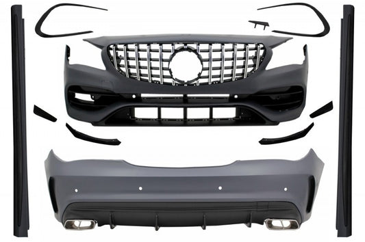 Body Kit für Mercedes CLA W117 C117 13-18 Facelift CLA45 Look Gitter Auspuff CarPartsTuning