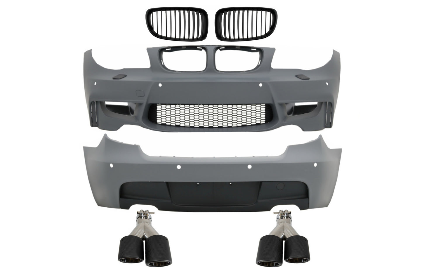 Bodykit für BMW 1er E81 E87 04-11 M-Technik Sport Look Auspuffblenden Carbon PDC CarPartsTuning