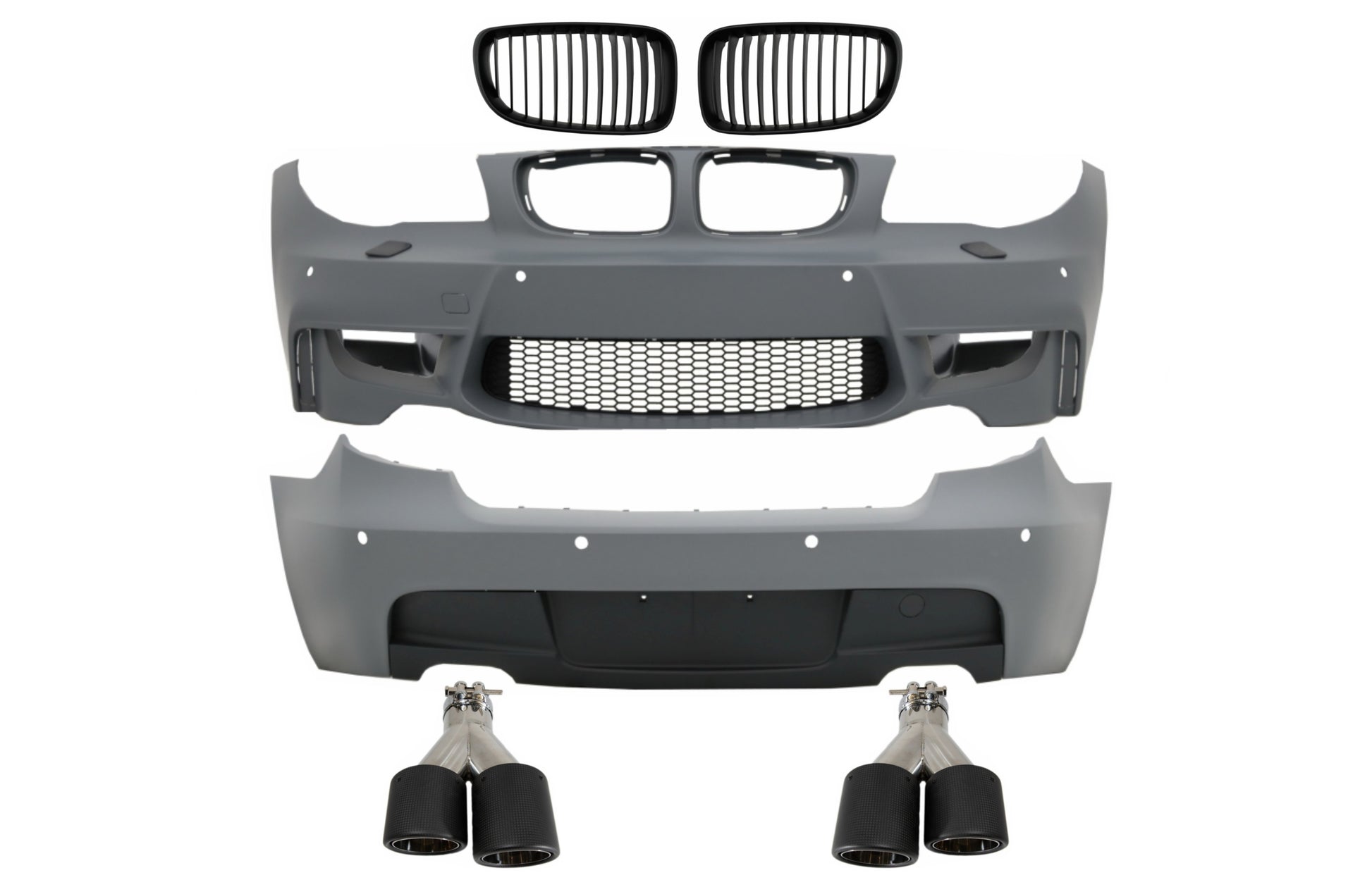 Bodykit für BMW 1er E81 E87 04-11 M-Technik Sport Look Auspuffblenden Carbon PDC CarPartsTuning