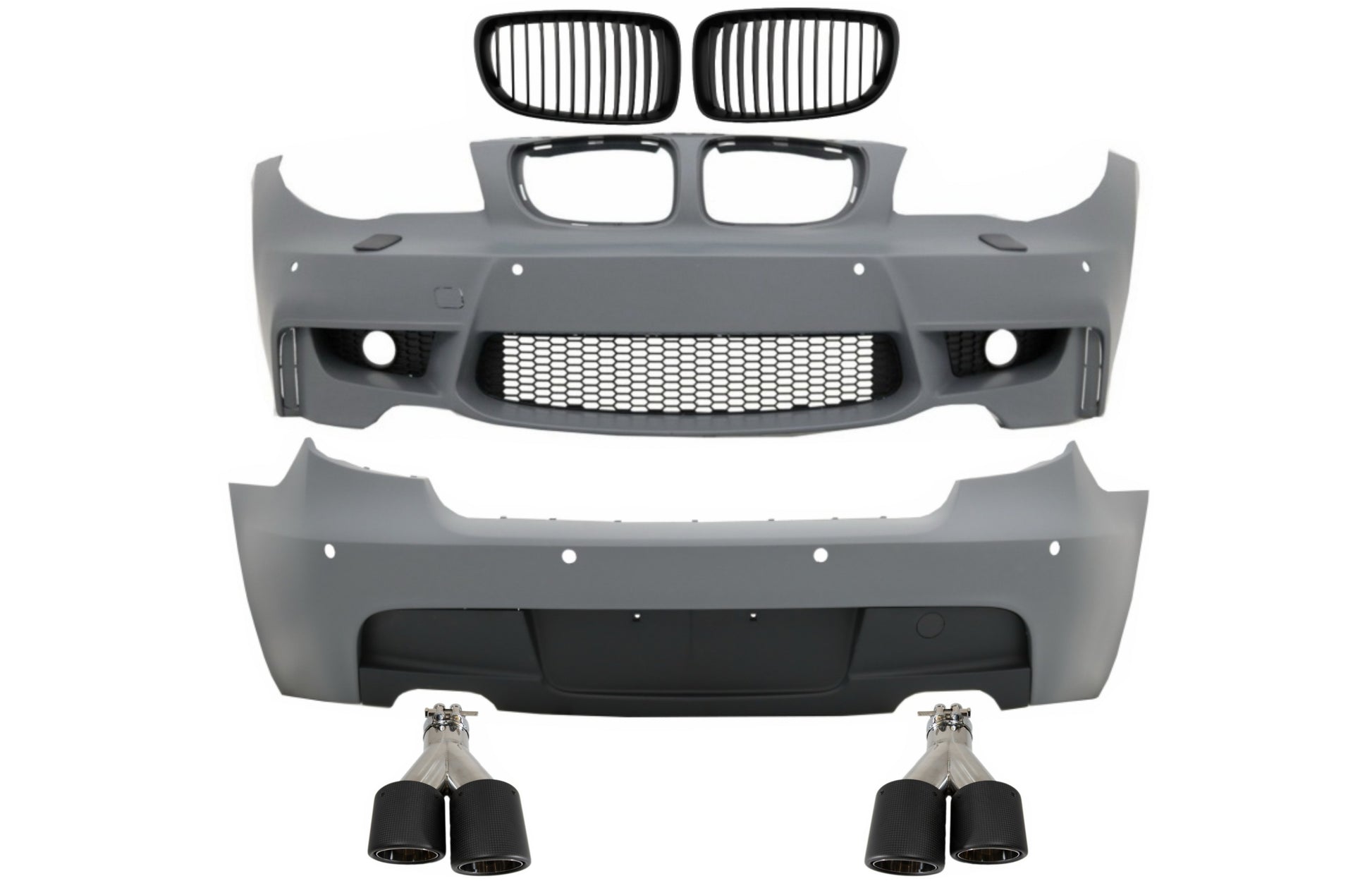 Body Kit für BMW 1er E81 E87 2004-2011 M Look PDC & Auspuffspitzen Kohlefaser CarPartsTuning