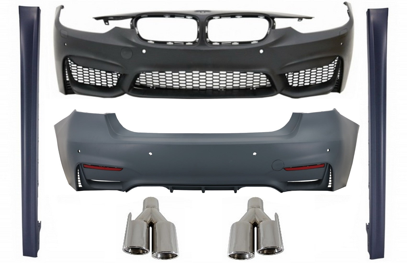 BodyKit für BMW 3er F30 11-15 F30 LCI 16+ Stoßstange Auspuff M3 Sport Look CarPartsTuning