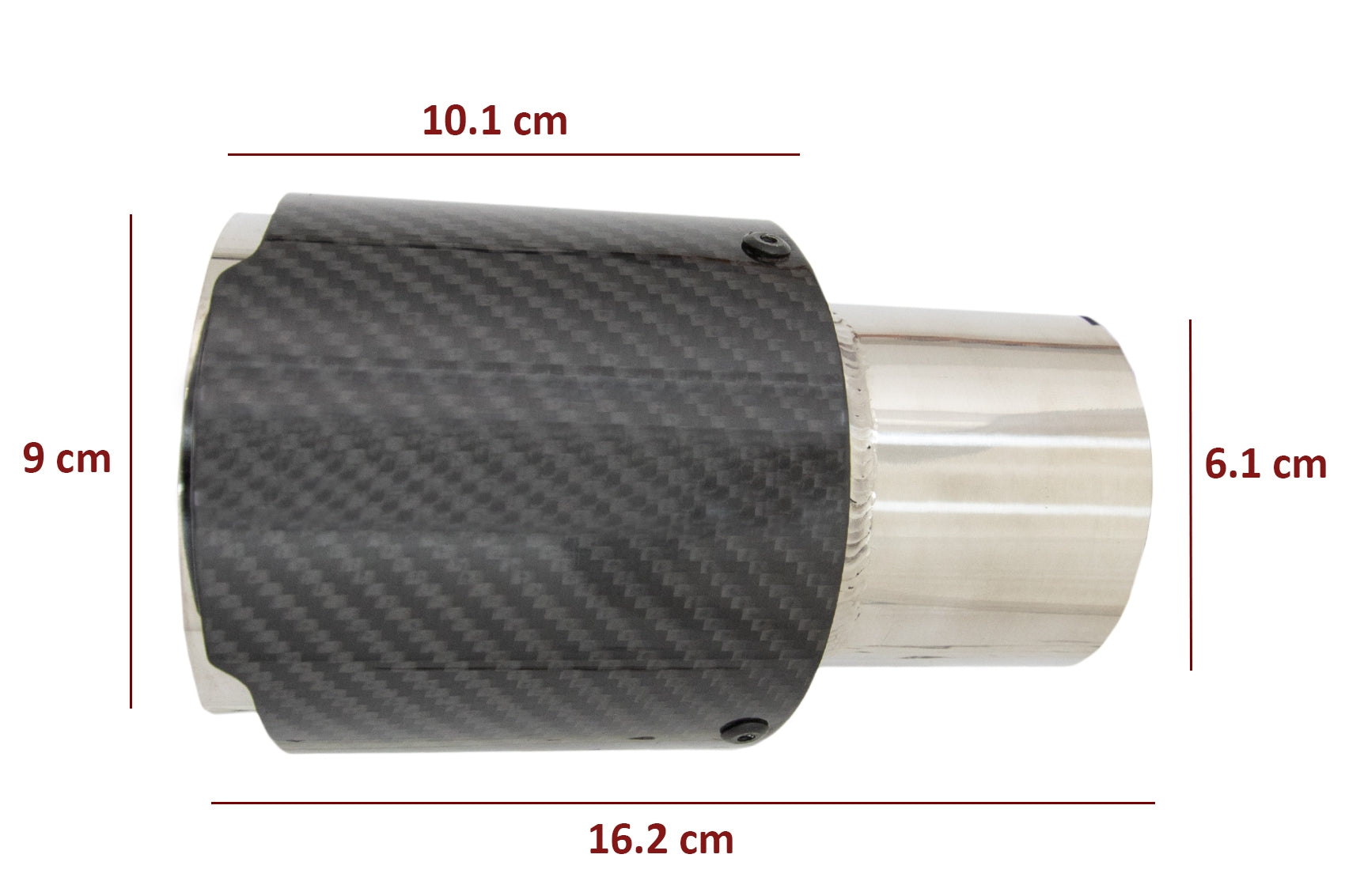 Kohlefaser-Auspuffendstücke, polierter Look, Einlass 6,1 cm KITT