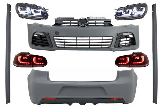 Kit für VW Golf MK 6 08-13 R20 Look Scheinwerfer & Rückleuchten Dynamisch RHD CarPartsTuning