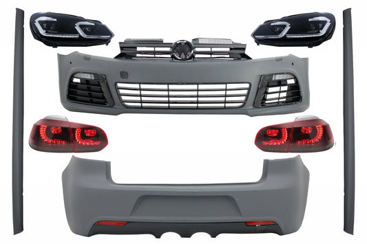 Kit für VW Golf VI 6 MK6 2008-2013 R20 Look Scheinwerfer Rückleuchten Rauch Glas CarPartsTuning