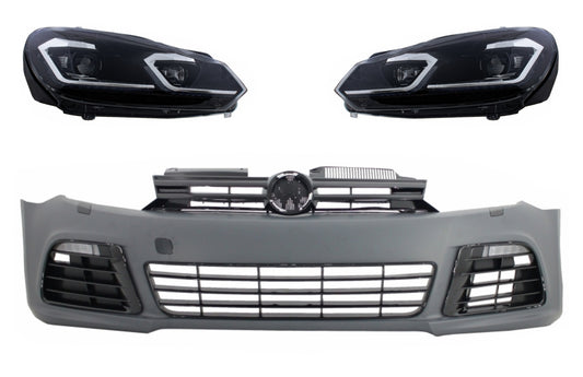 Frontstostange für VW Golf 6 Mk6 VI 2008-2013 Look LED Scheinwerfer NBL Gitter CarPartsTuning