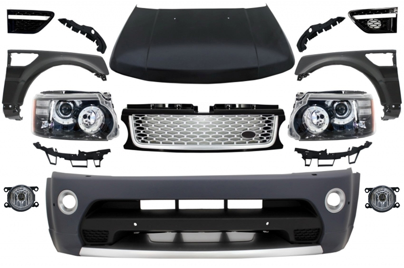 Umbau für Sport L320 05-13 Autobiographie Look Stoßstange Scheinwerfer Kotflügel CarPartsTuning