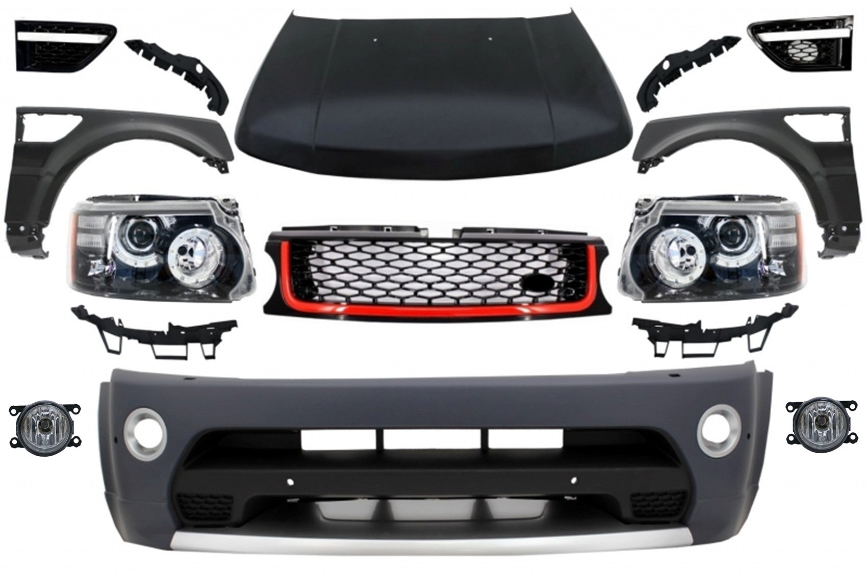 Umbau für Sport L320 05-13 Autobiographie Look Stoßstange Scheinwerfer Kotflügel CarPartsTuning