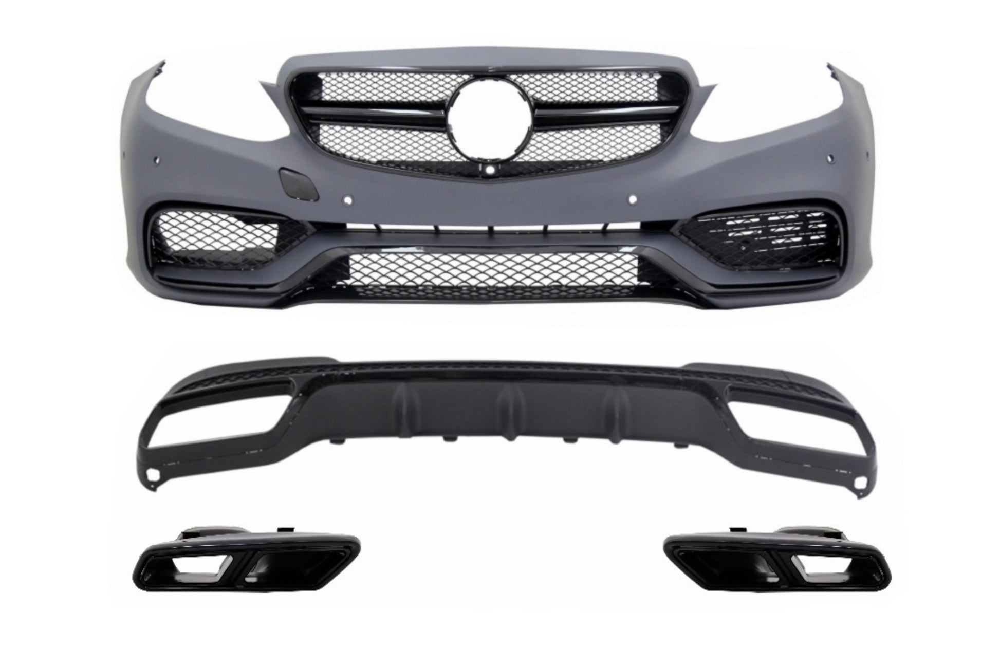 Stoßstange für Mercedes E W212 S212 13-16 Heckdiffusor Endrohre nur Sport Pack CarPartsTuning