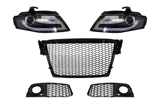 Kühlergrill Nebel Lampe Abdeckung für AUDI A4 B8 8K 08-11 RSLook Scheinwerfer CarPartsTuning