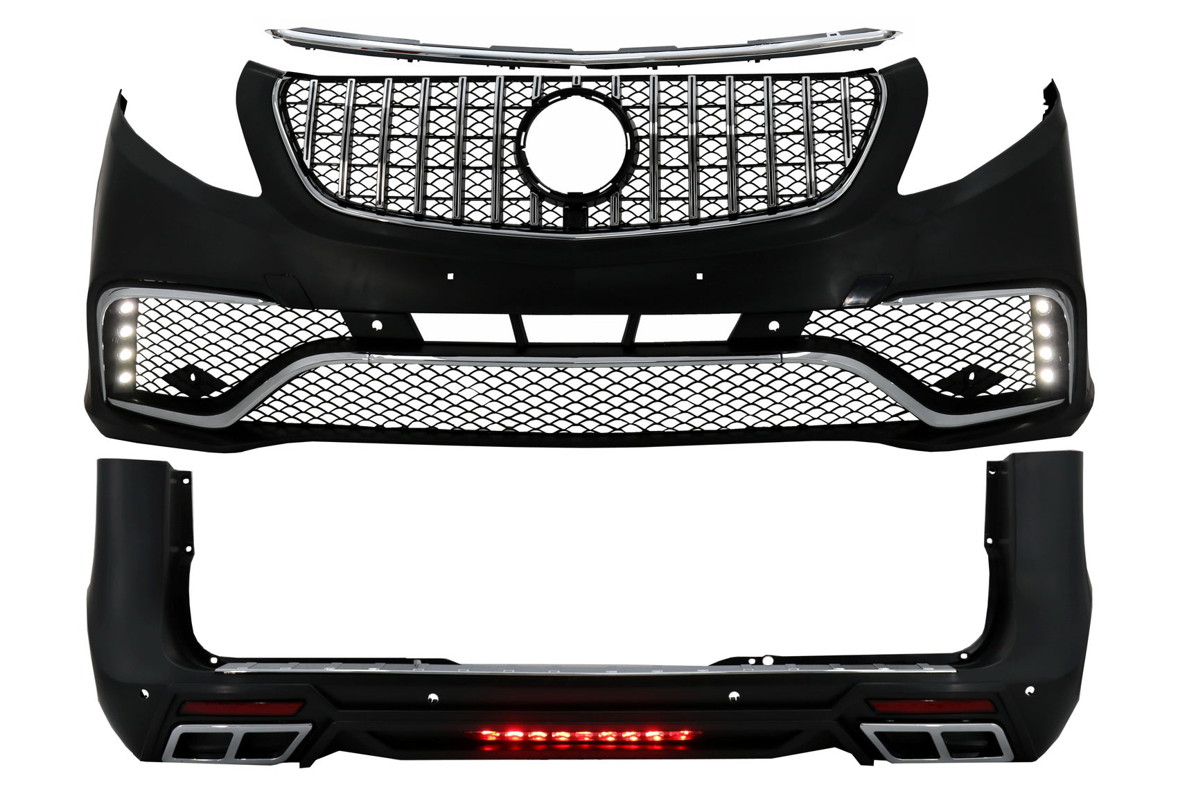 Bodykit für Mercedes V-Klasse W447 2014+ Gitter Heckschutz Fußplatte CarPartsTuning