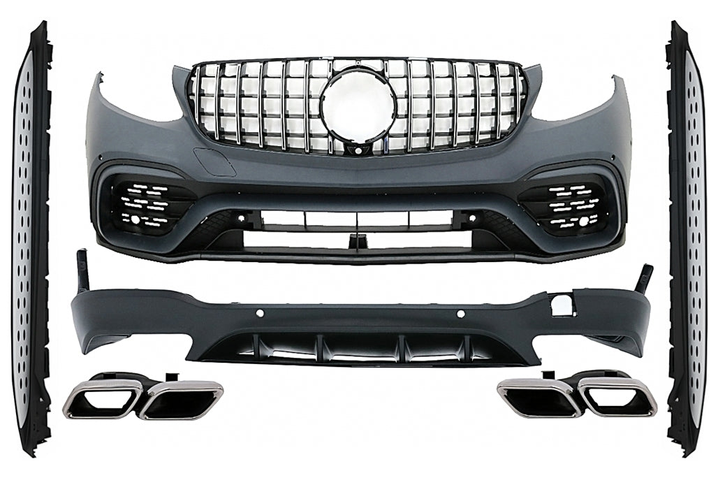 Bodykit für Mercedes GLC SUV X253 15-07.19 GLC63 Design mit Trittbrettern CarPartsTuning