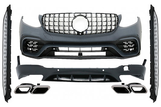 Bodykit für Mercedes GLC SUV X253 15-07.19 GLC63 Design mit Trittbrettern CarPartsTuning