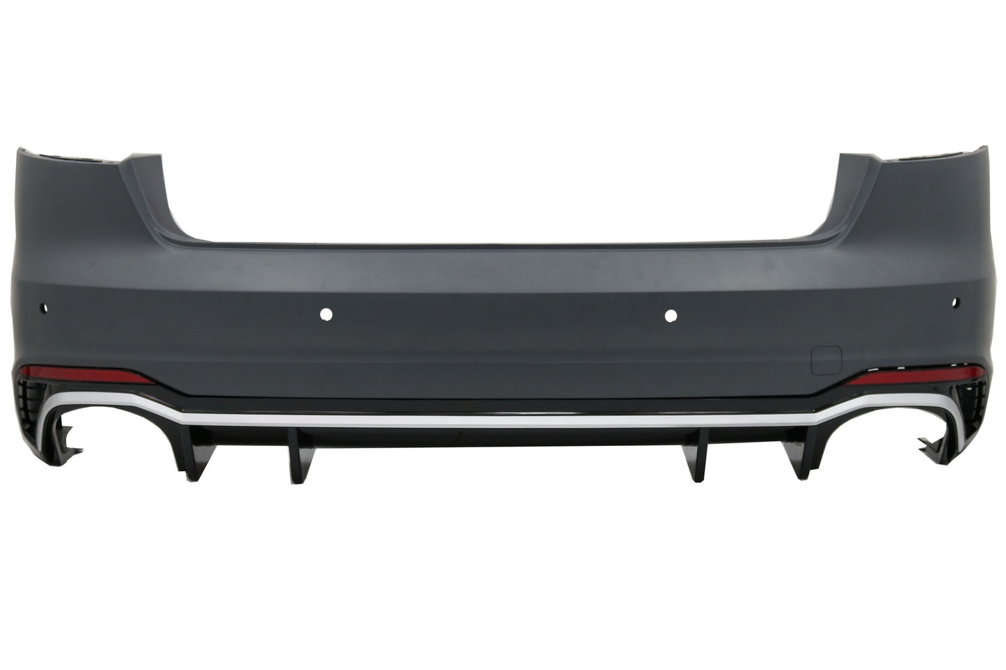 Heckstoßstange für AUDI A4 B9 8W 2016-2018 Limousine RS4 Look PDC Halter Auspuff Tipps CarPartsTuning