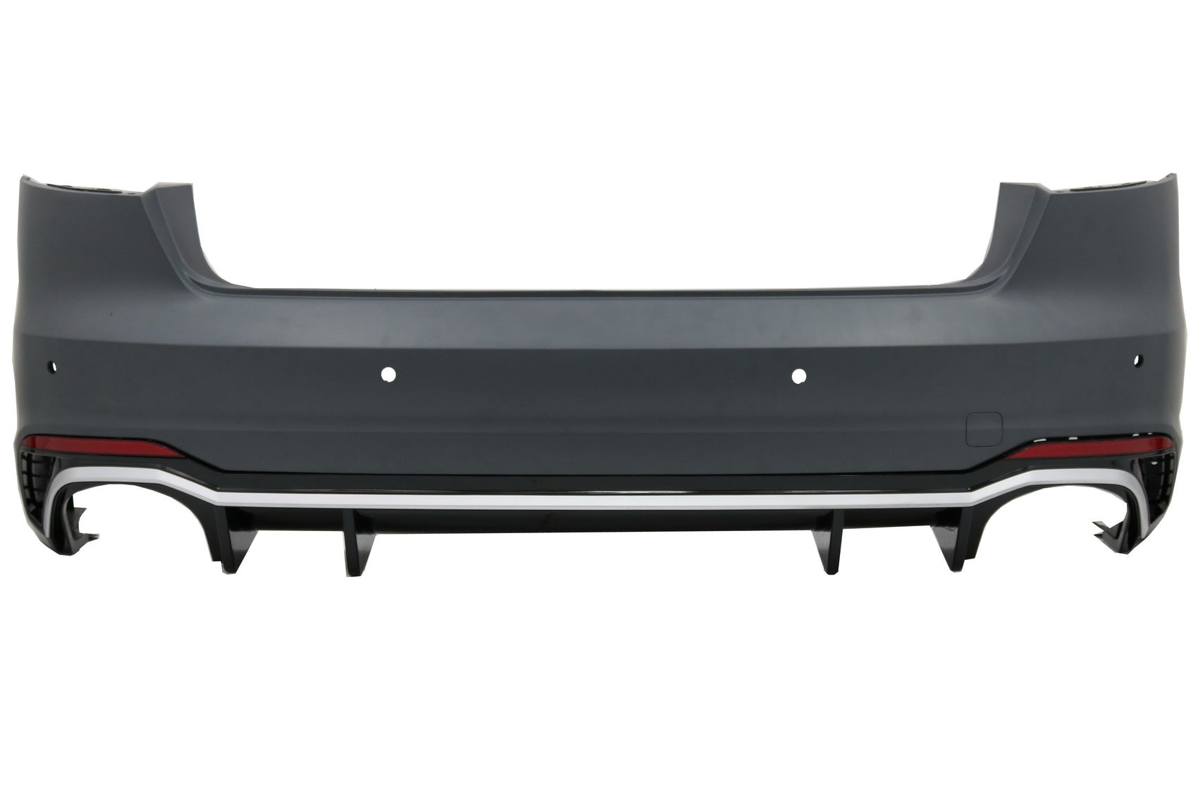 Heckstoßstange für AUDI A4 B9 8W 2016-2018 Limousine RS4 Look PDC Halter Auspuff Tipps CarPartsTuning