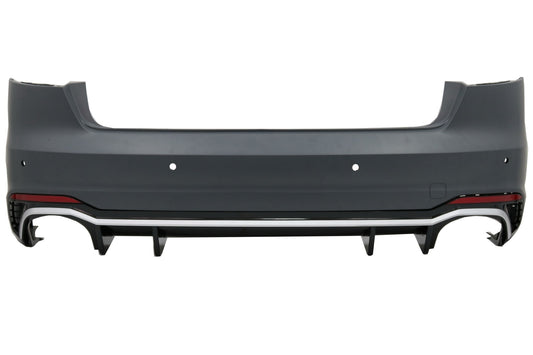 Heckstoßstange für AUDI A4 B9 8W 2016-2018 Limousine RS4 Look PDC Halter Auspuff Tipps CarPartsTuning