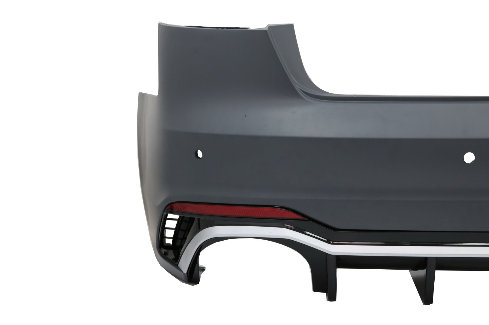 Heckstoßstange für AUDI A4 B9 8W 2016-2018 Limousine RS4 Look PDC Halter Auspuff Tipps CarPartsTuning