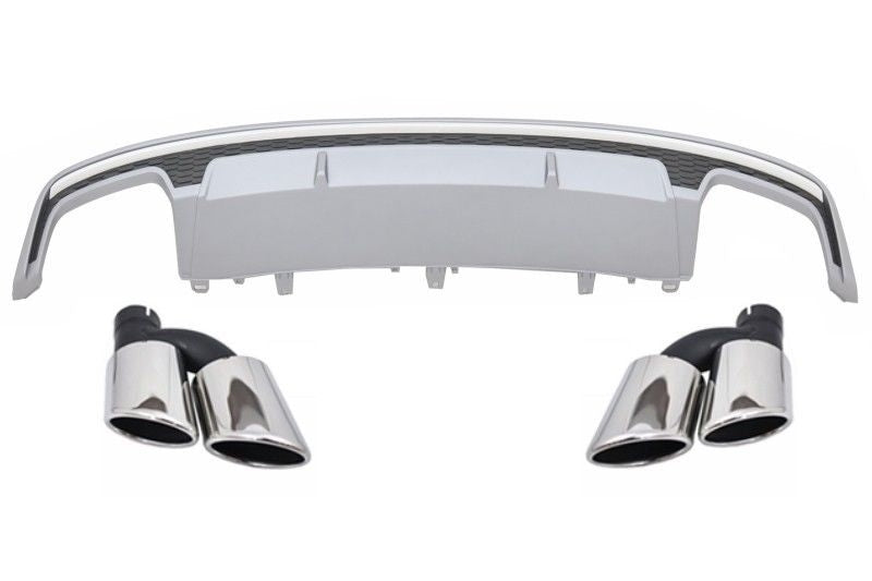 Luftverteiler Diffusor Endrohre für AUDI A7 4G MOPF 15-18 S7 Look SE Stoßstange CarPartsTuning