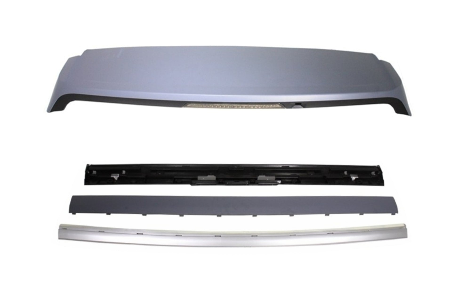 Dachspoiler für Sport L320 2005-2009 Autobiography Look Heckklappe Silber CarPartsTuning