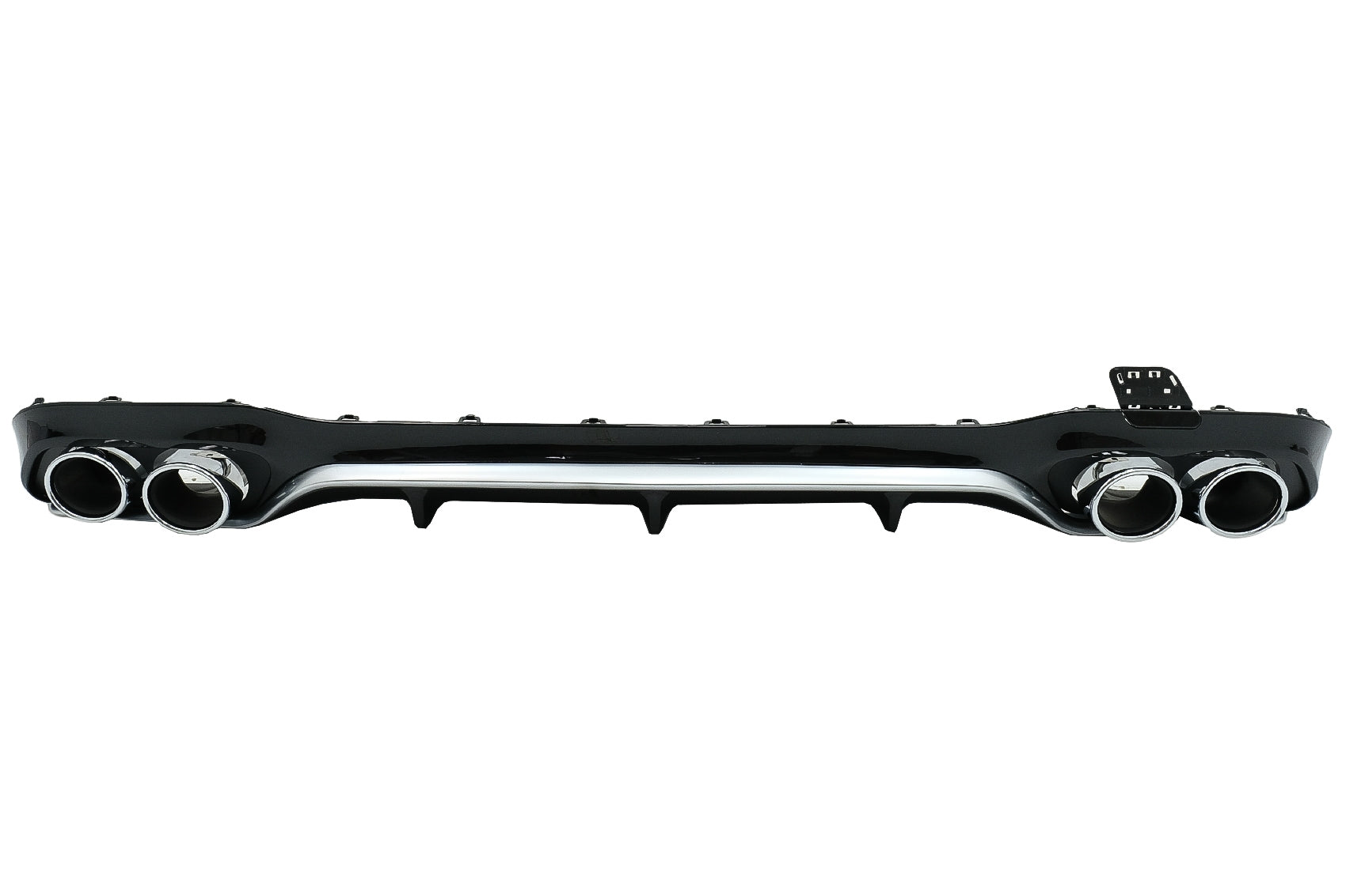 Heckdiffusor mit Endrohren passend für Mercedes E-Klasse W213 (ab 2016) E53 Design Silver Edition KITT