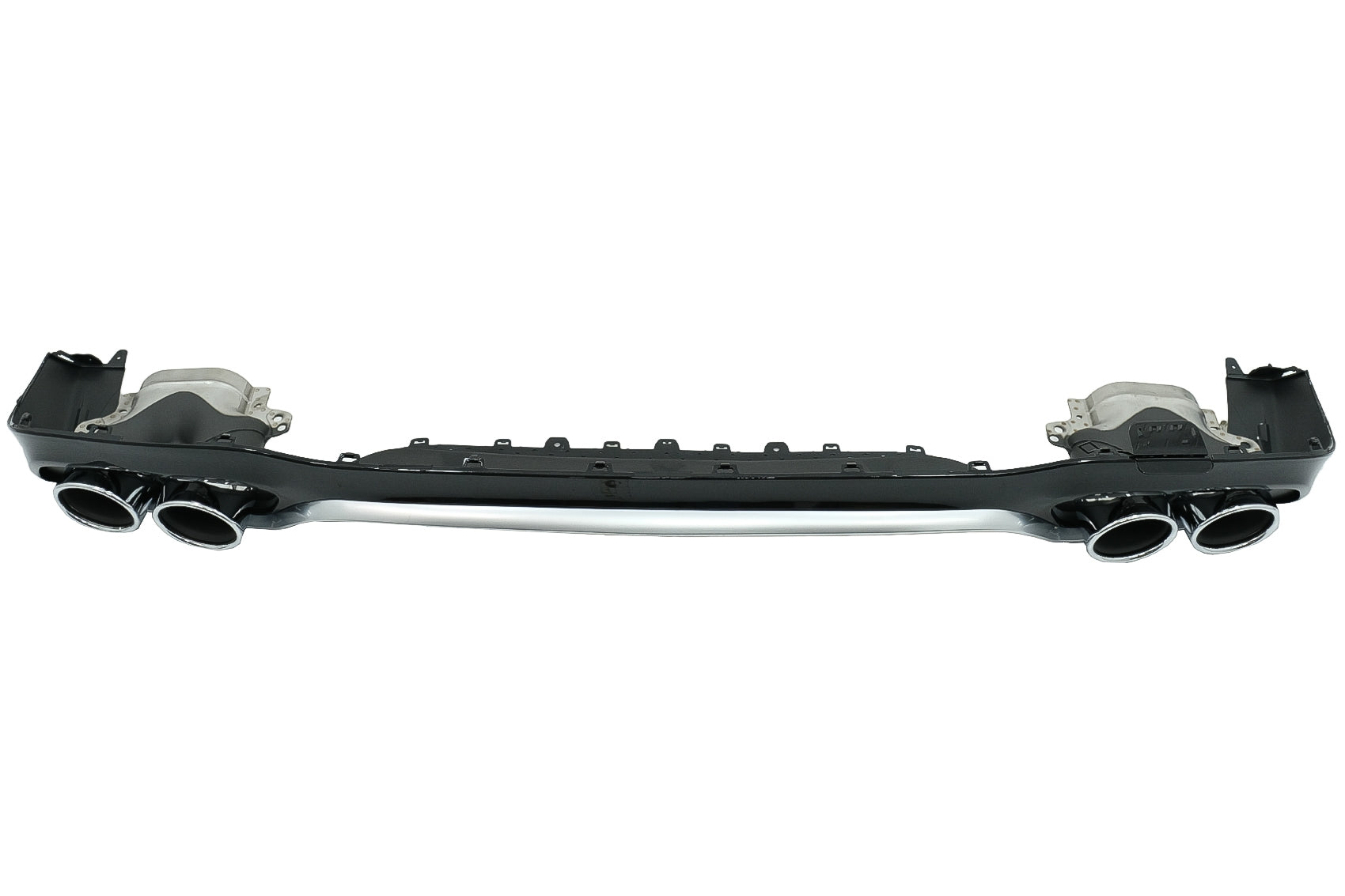 Heckdiffusor mit Endrohren passend für Mercedes E-Klasse W213 (ab 2016) E53 Design Silver Edition KITT