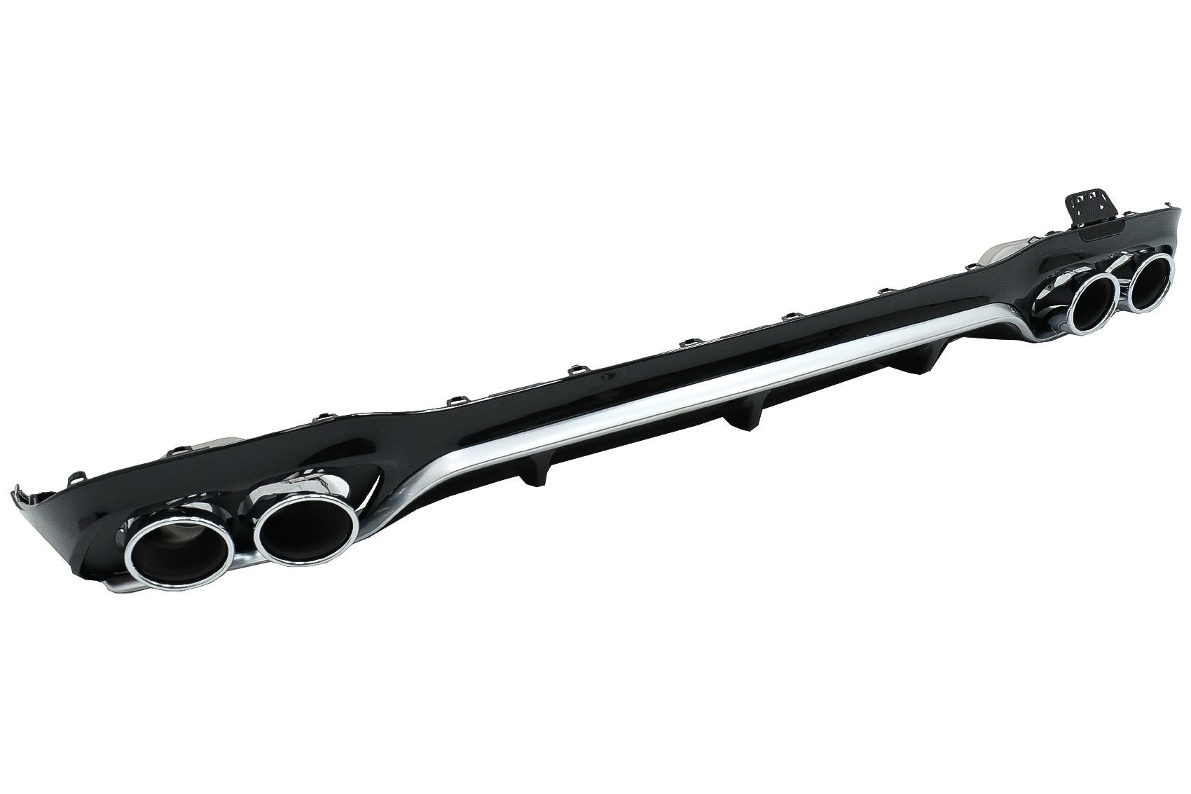 Heckdiffusor mit Endrohren passend für Mercedes E-Klasse W213 (ab 2016) E53 Design Silver Edition KITT