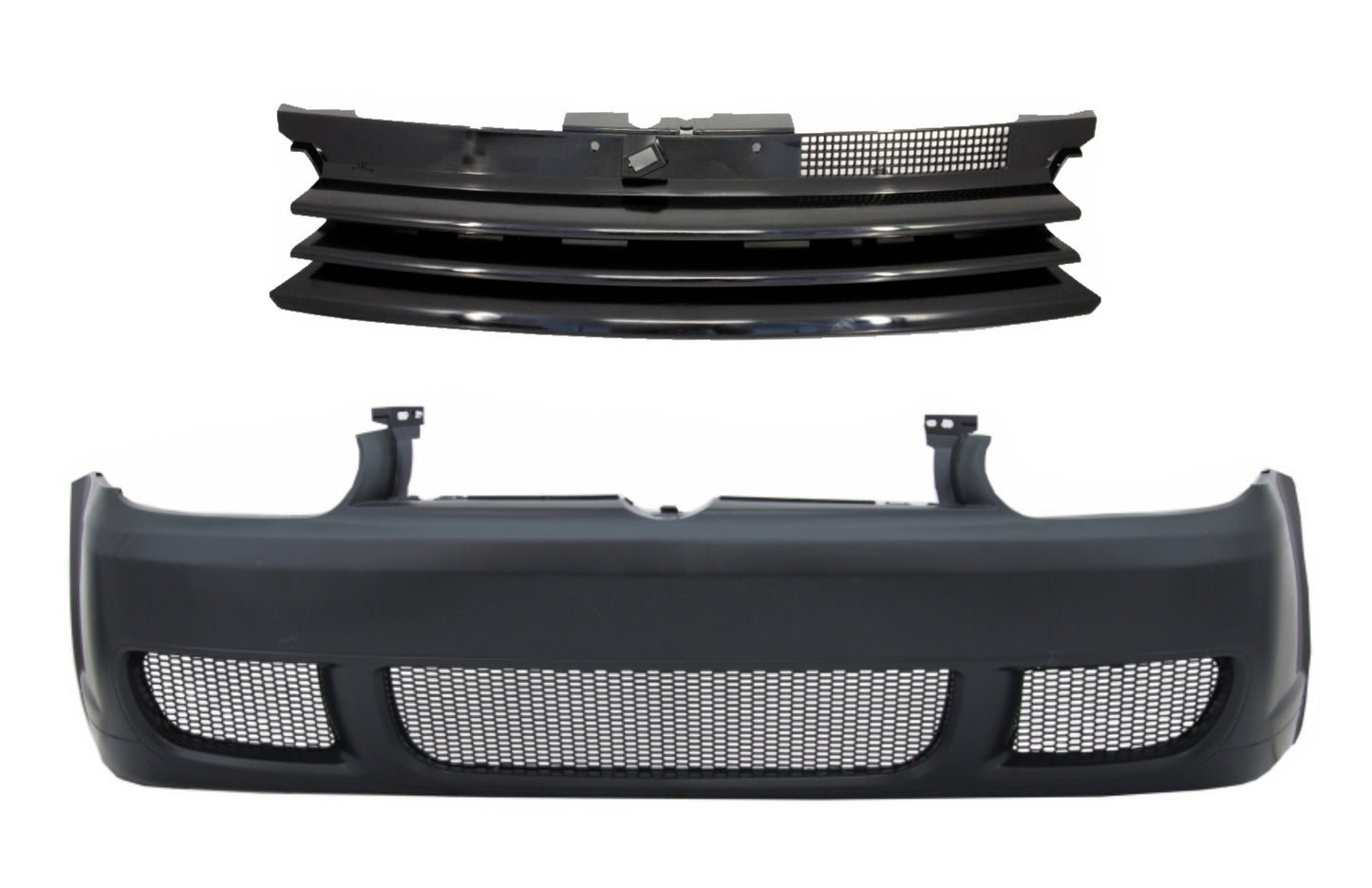 Frontstoßstange für VW Golf IV 4 MK4 97-04 Badgeless Kühlergrill R32 Look CarPartsTuning