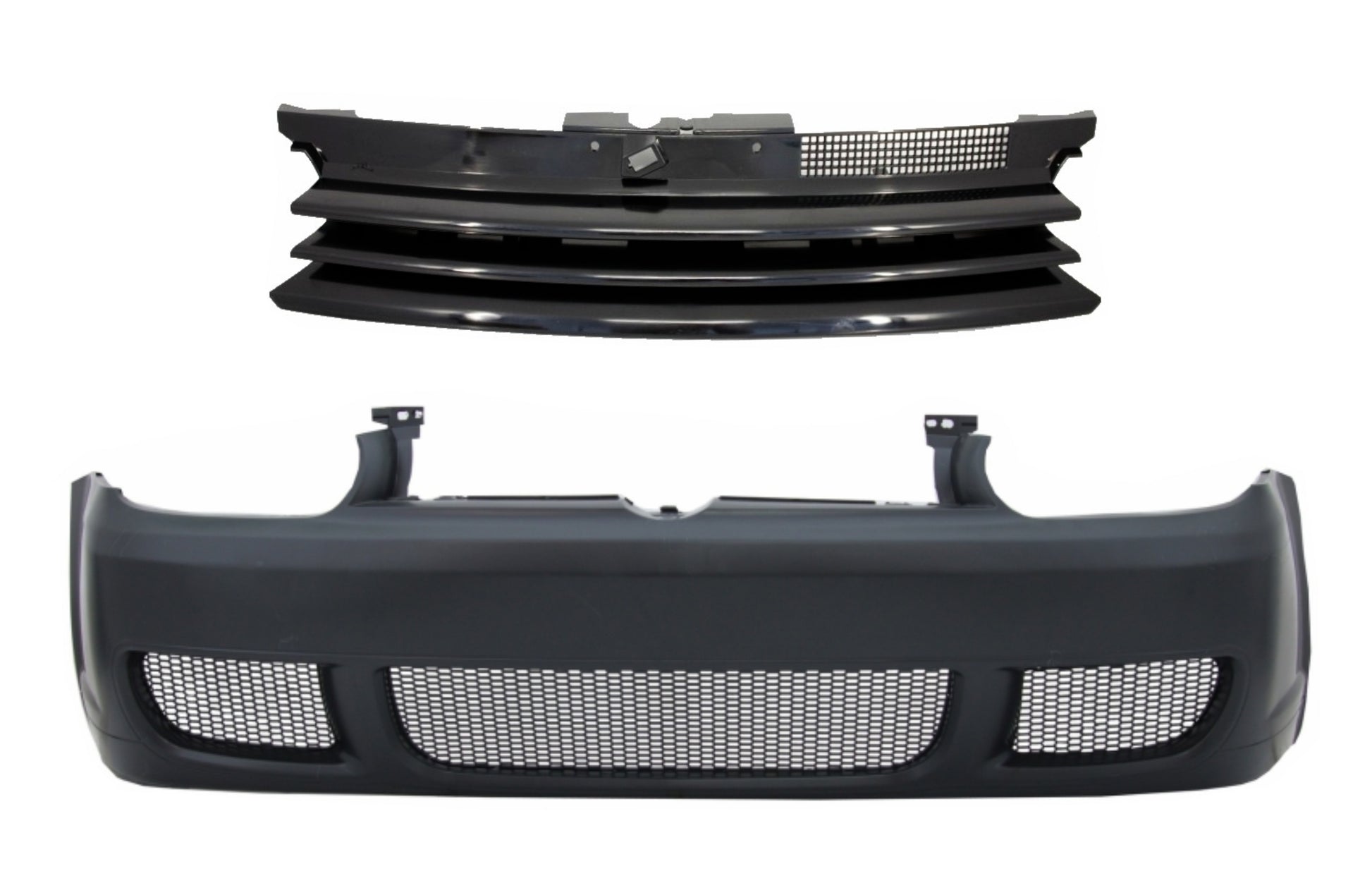 Frontstoßstange für VW Golf IV 4 MK4 97-04 Badgeless Kühlergrill R32 Look CarPartsTuning