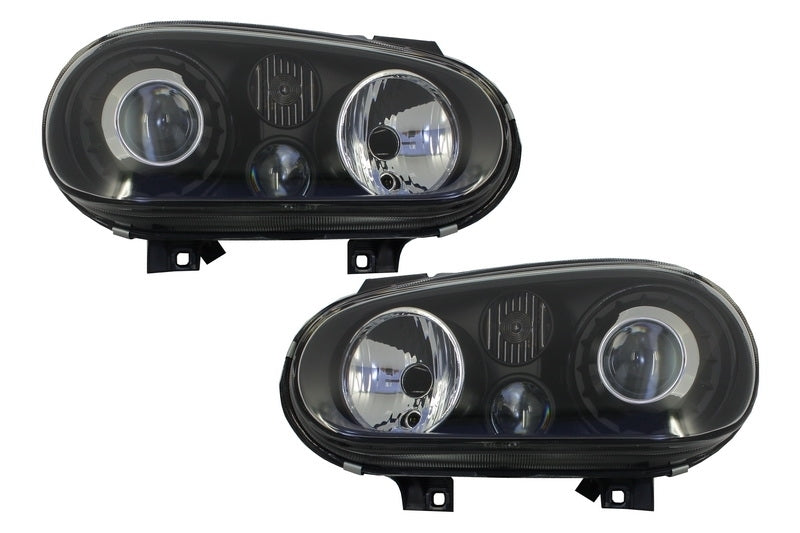Stoßstange & Spoiler für VW Golf 4 MK4 10.97-09.03 R32 Look Scheinwerfer Schwarz CarPartsTuning
