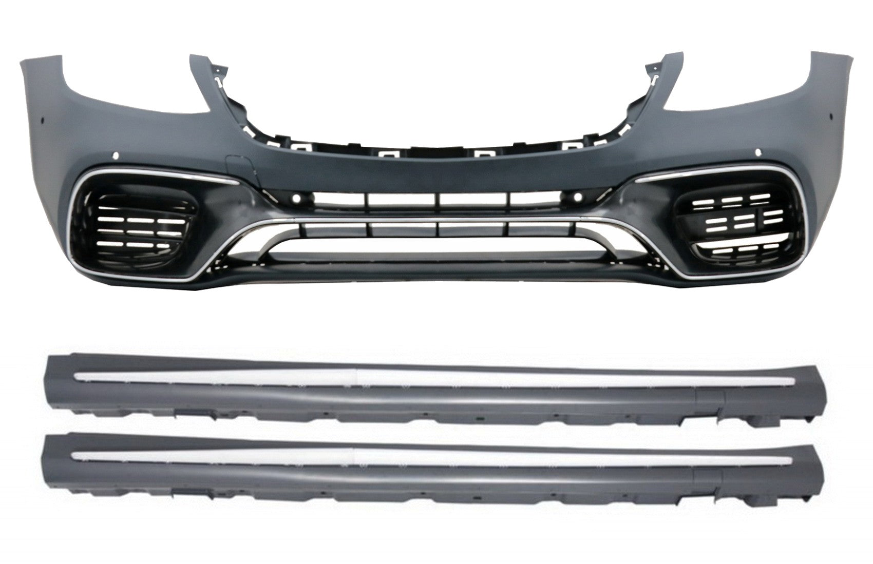 Frontstoßstange für Mercedes S W222 Facelift Langversion 17+ S63 Look Seitenschweller Carpartstuning Austria
