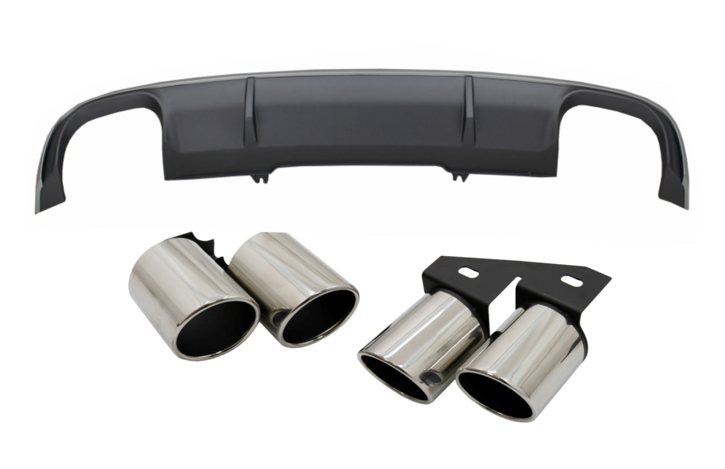 Stoßstange diffusor für AUDI A4 B9 8W Limo Avant 16-18 Auspuffspitzen S4 Design CarPartsTuning