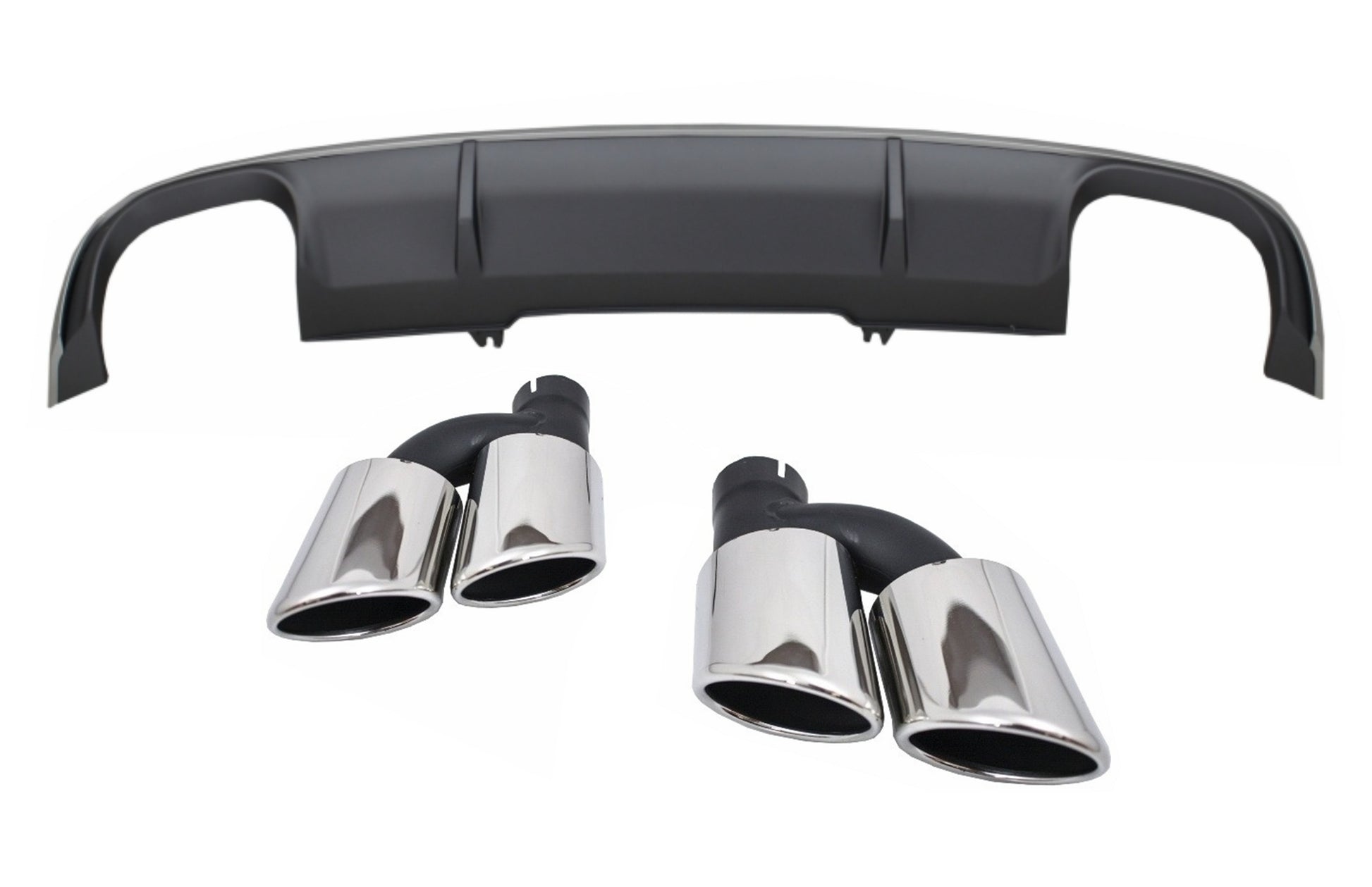 Diffusor für Audi A4 B9 8W Limousine Avant 16-18 Auspuff Endrohre S4 Design CarPartsTuning