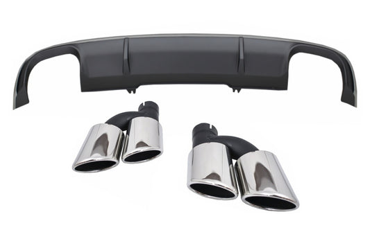 Diffusor für Audi A4 B9 8W Limousine Avant 16-18 Auspuff Endrohre S4 Design CarPartsTuning
