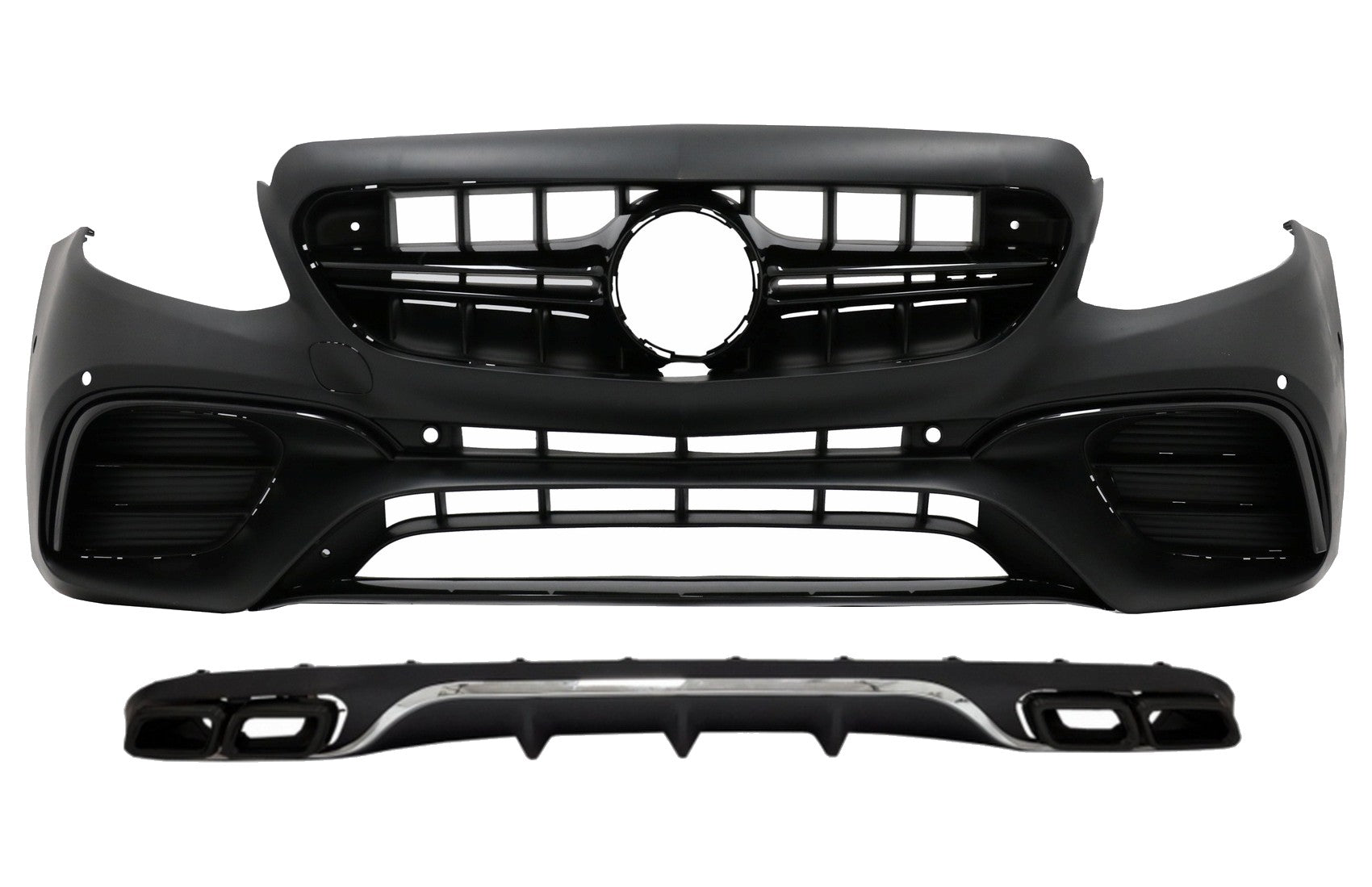 Stoßstange für Mercedes E Klasse W213 S213 16-19 E63 Look Diffusor Auspuff CarPartsTuning