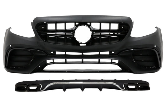 Stoßstange für Mercedes E Klasse W213 S213 16-19 E63 Look Diffusor Auspuff CarPartsTuning