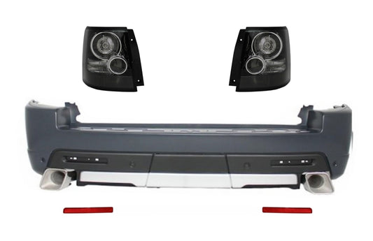 Heckstoßstange Mit Voll-LED Rückleuchten Schwarz Passend Für Land Rover Range Rover Sport L320 (2005-2013) Autobiography Design KITT