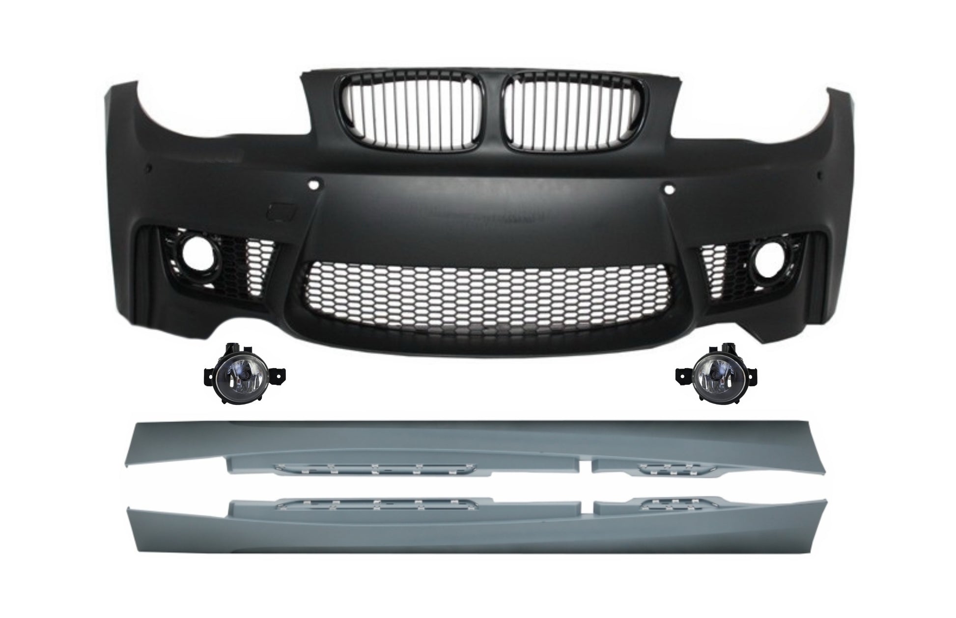 Frontstoßstange für BMW 1er E87 2004-2012 1M Look Nebellichter Seitenschweller CarPartsTuning