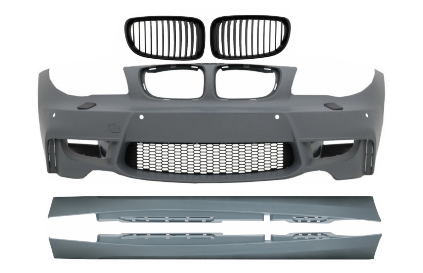 Frontstoßstange für BMW 1er E87 2004-2011 1M Look Luftkanal Vent Seitenschweller CarPartsTuning