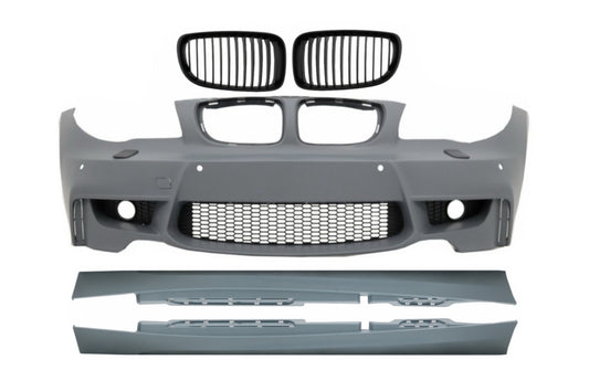 Frontstoßstange mit Seitenschweller für BMW 1er E87 2004-2011 1M Look PDC- CarPartsTuning