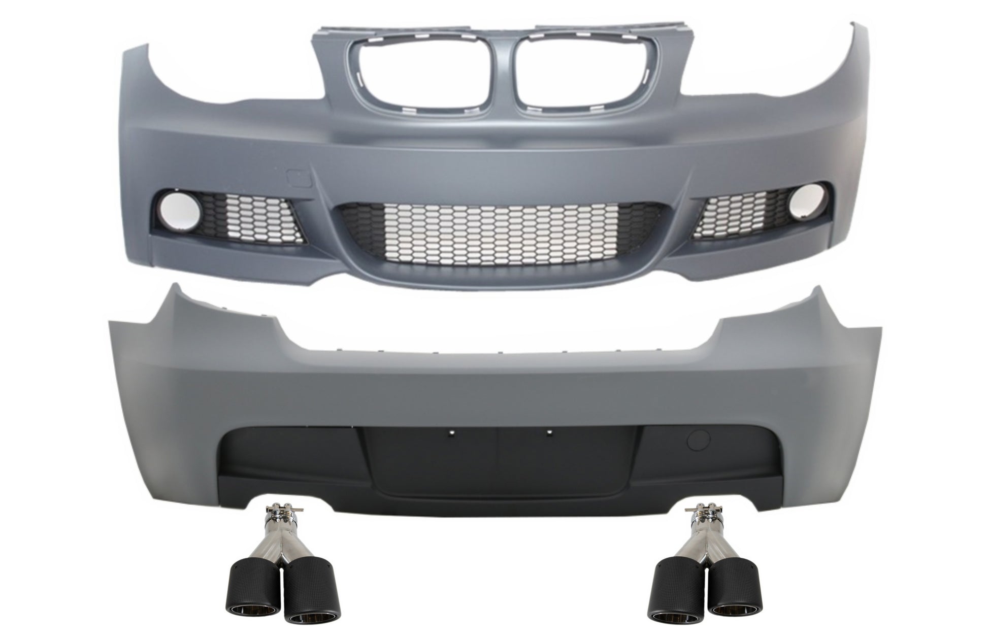 Kit für BMW 1 E81 E87 Schrägheck 2004-2011 M-Tech Look Auspuff Tipps Kohlenstoff CarPartsTuning