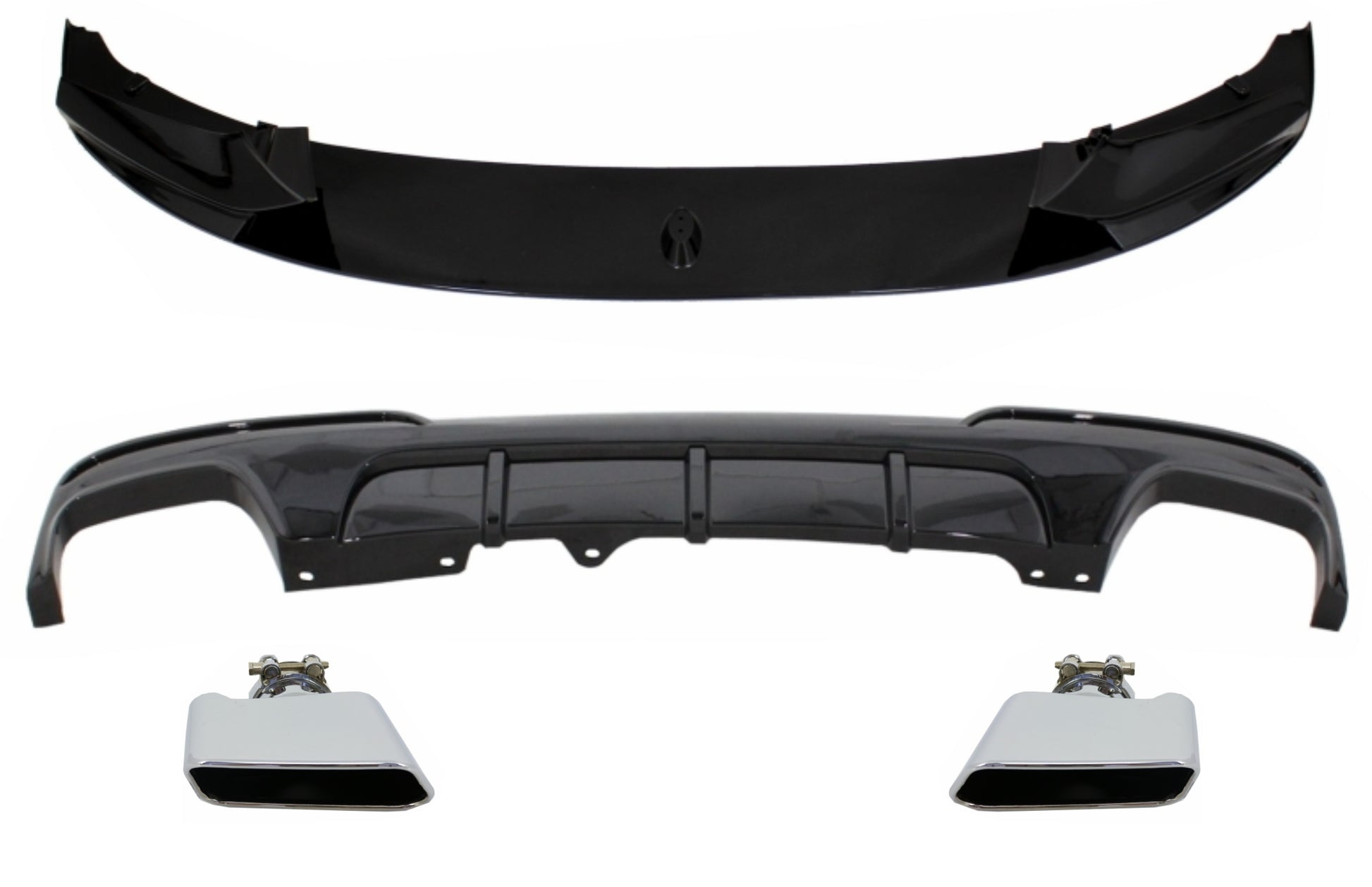 Ladekantenschutz für BMW 5er F10 F11 11-17 Diffusor Auspuff M-Performance Look CarPartsTuning
