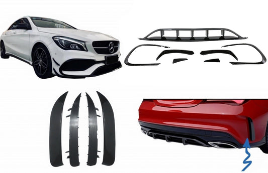 Splitter Aero vorne & hinten für Mercedes W117 Facelift 16-18 CLA45 Look Canards CarPartsTuning