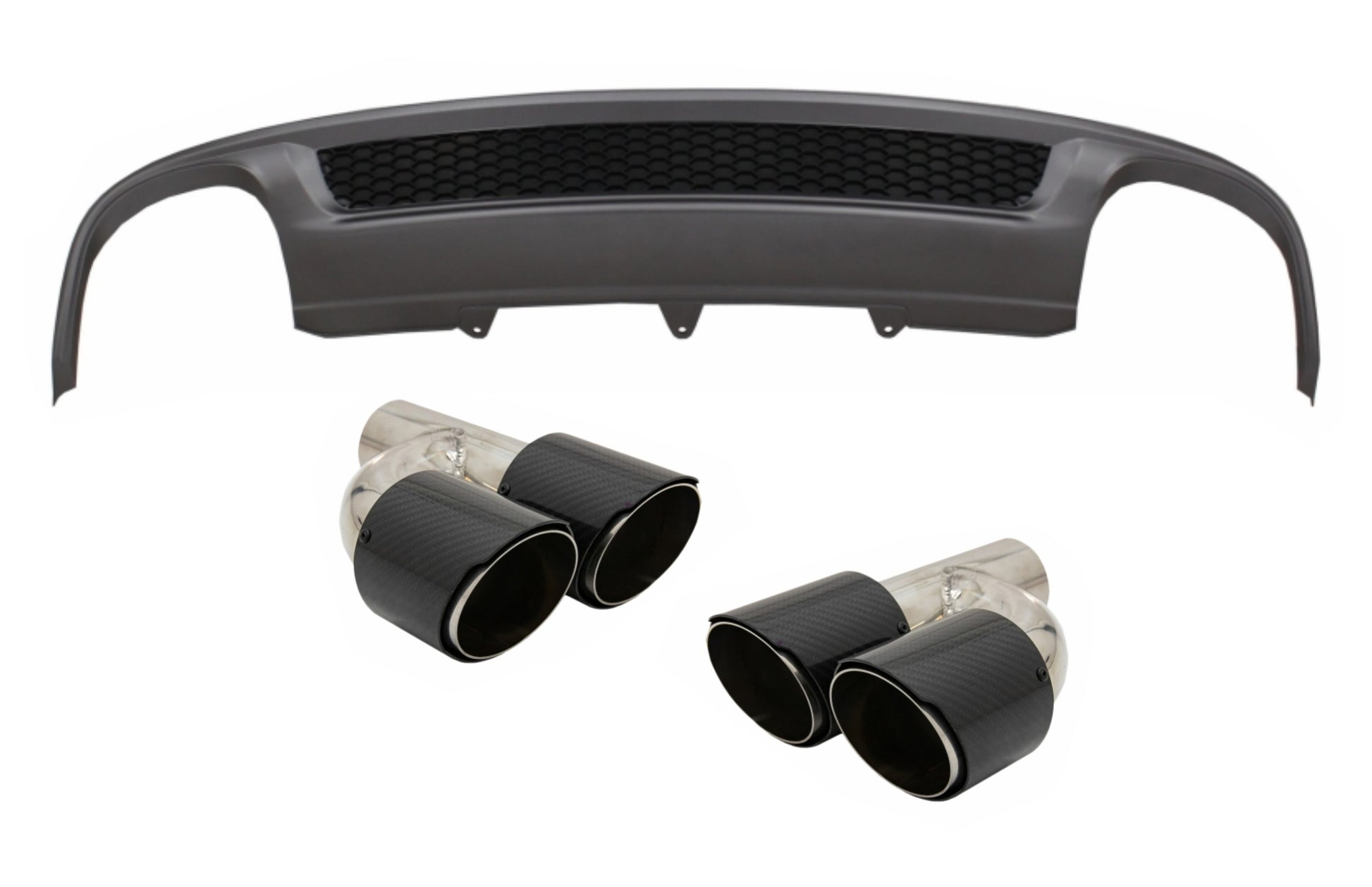 Luftverteiler für AUDI A4 B8 Facelift Limo 12-15 Auspuff Carbon S-Line Look CarPartsTuning