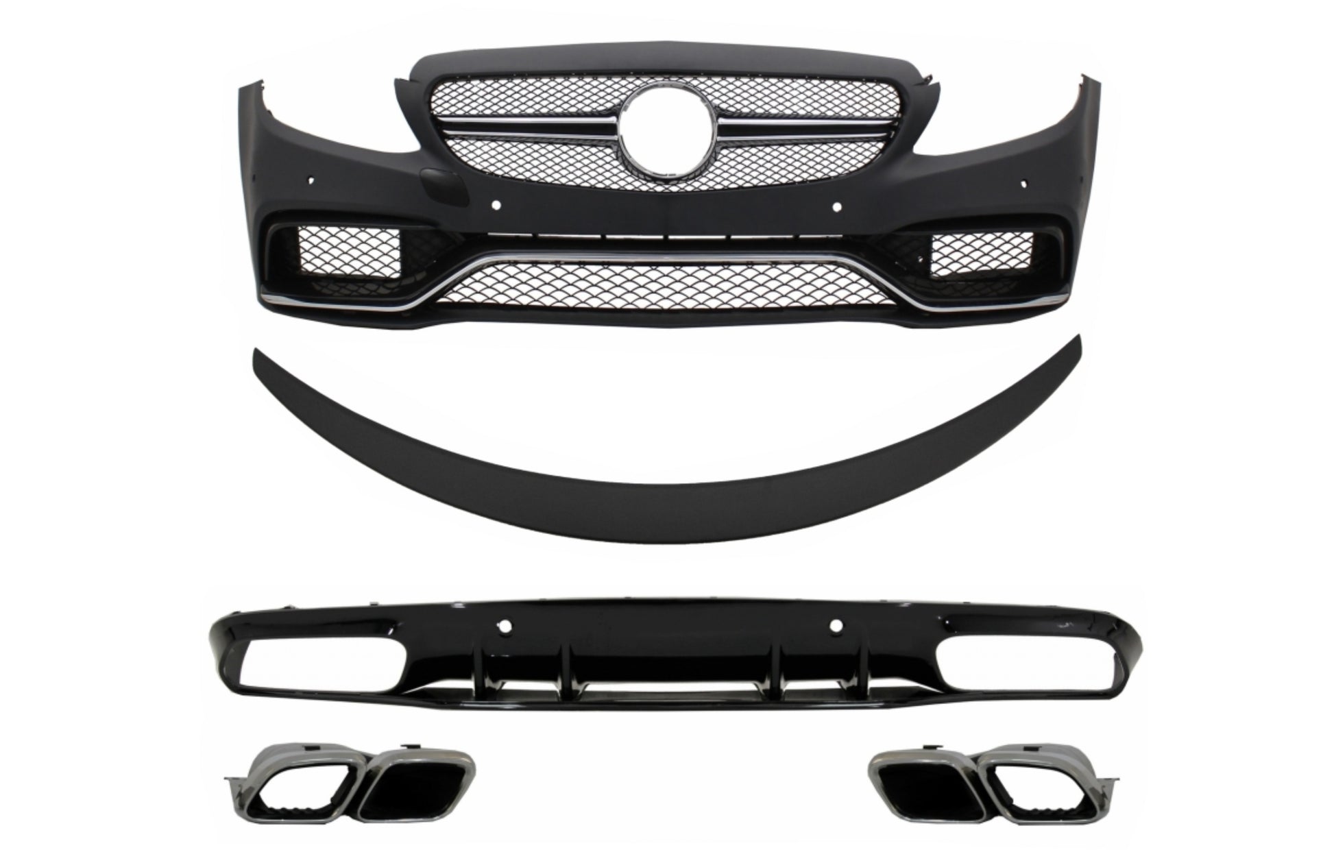 Stoßstange für Mercedes C C205 A205 Coupé Cabrio 14-19 Diffusor Spoiler C63S Look CarPartsTuning