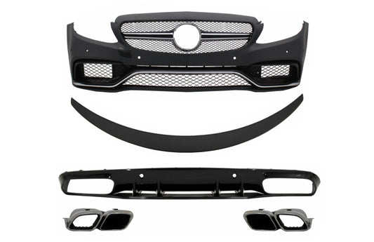 Stoßstange für Mercedes C C205 A205 Coupé Cabrio 14-19 Diffusor Spoiler C63S Look CarPartsTuning
