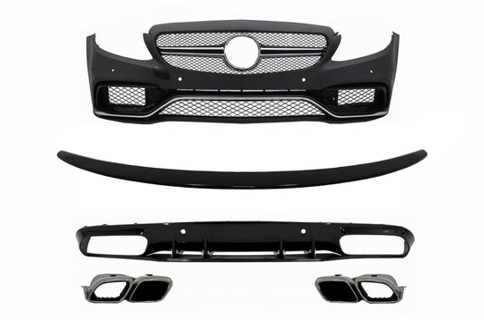 Stoßstange für Mercedes C C205 A205 2014-2019 Diffusor Tipps C63S Look Spoiler CarPartsTuning